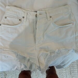 AGolde white jean shorts